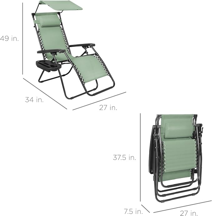 Best Choice Products Folding Zero Gravity Outdoor Recliner Patio Lounge Chair - Image 2