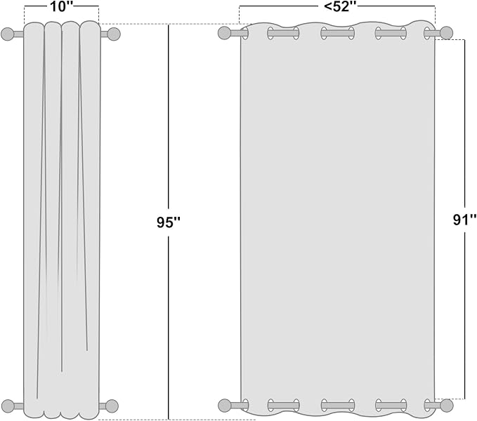 NICETOWN 2 Panels Weighted Blackout Curtains - Image 2