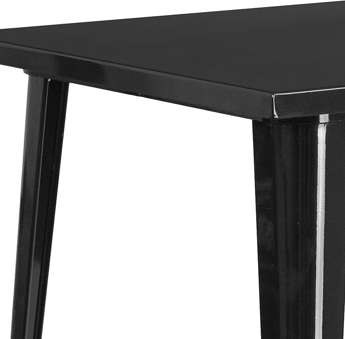 Flash Furniture Nolan Commercial Grade 31.5" Square Black Metal Indoor-Outdoor - Image 5