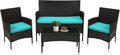 FDW Rattan Furniture Wicker Chair Patio Bristo Set by FDW