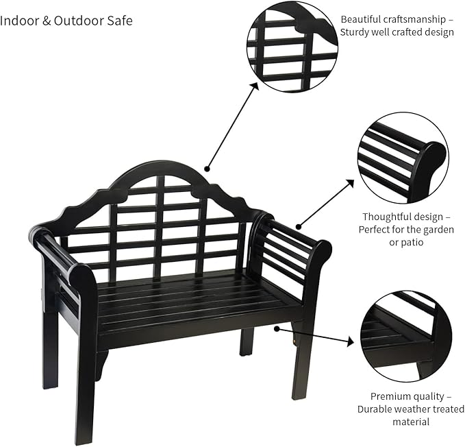 Plow & Hearth Weatherproof Lutyens Eucalyptus Wood Garden Bench | Foldable - Image 6