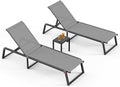Aluminum Pool Lounge Chairs Set of 2 by Oasbira