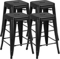 Yaheetech 24 Inch Metal Barstools Set of 4, Counter Height Backless Stools by Yaheetech