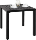 PHI VILLA Indoor Outdoor Small Metal Square Side/End Table, Patio Coffee Bistro by PHIVILLAThepioneerofcomfortablehouseholdsupplies