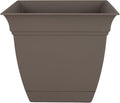 The HC Companies Eclipse Square Plastic Planter w/Attached Saucer by TheHCCompanies