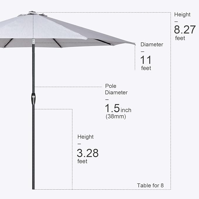 Tempera Patio Market Outdoor Table Umbrella - Image 8