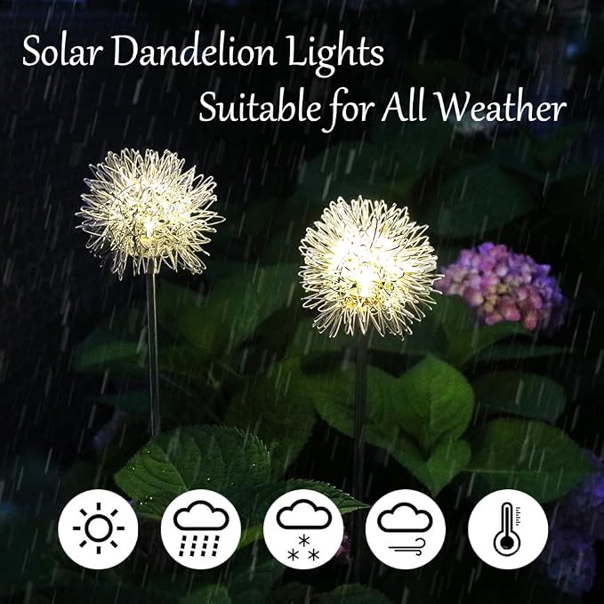 GUOCHENG Dandelion Solar Garden Lights Waterproof Outdoor LED Landscape Lights - Image 3