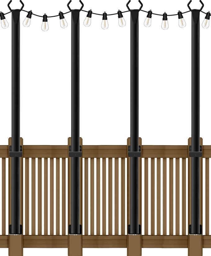 AILBTON 4 Pack 5Ft String Light Poles, Light Poles by AILBTON