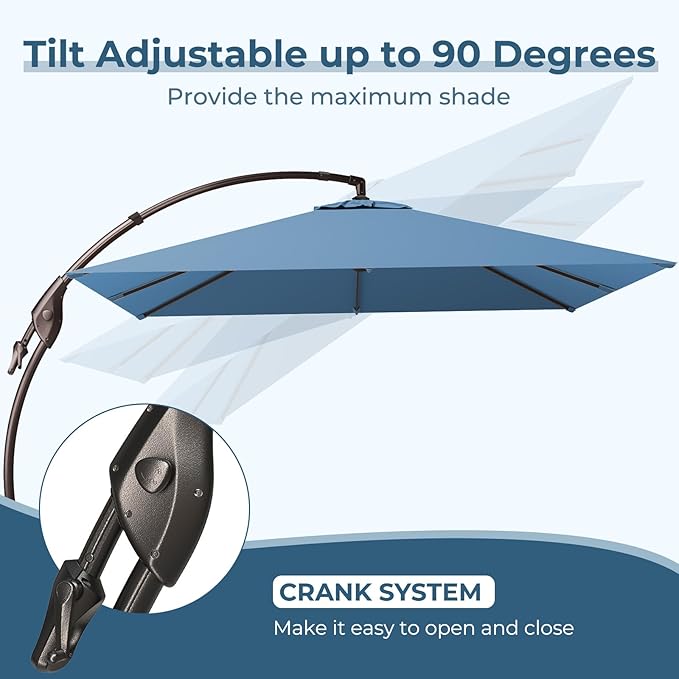 Grand patio Sunbrella 10x10 FT Cantilever Umbrella - Image 5