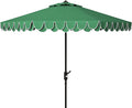 SAFAVIEH 9ft Outdoor Patio Umbrella, Dark Green, Auto Crank Tilt, UV Resistant by SAFAVIEH