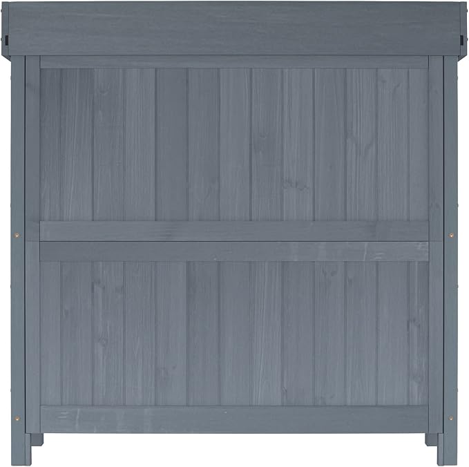 Outdoor Garden Patio Wooden Storage Cabinet Furniture Waterproof Tool Shed - Image 9