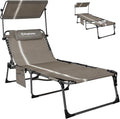 KingCamp Tanning Chair with Face Hole, Lounge Chairs Outdoor Folding Comfy by KingCamp