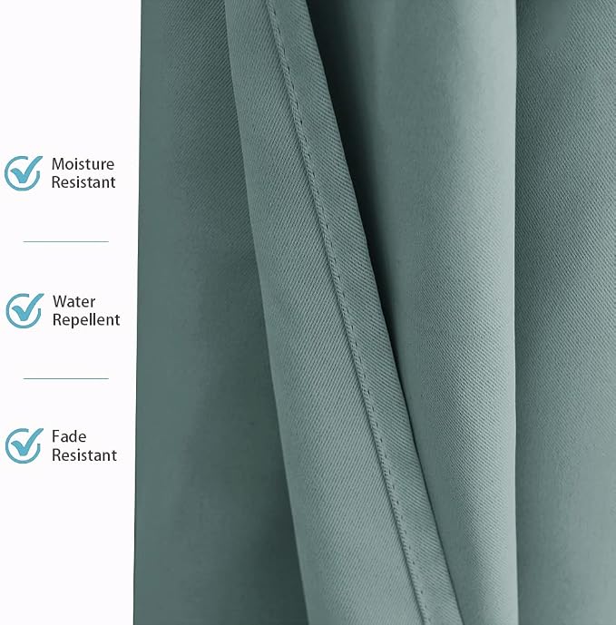 RYB HOME Outdoor Curtains for Patio, Waterproof Blackout UV Protection Outside - Image 6
