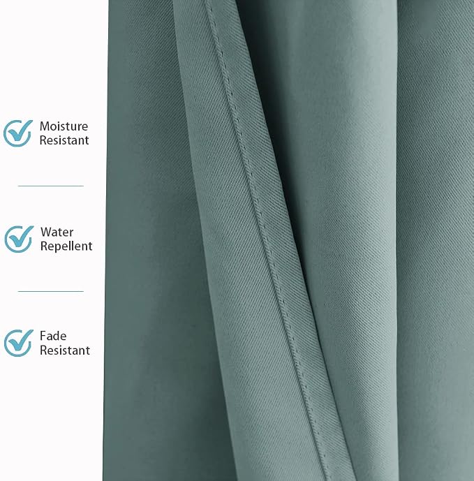 RYB HOME Outdoor Curtains for Patio, Waterproof Blackout UV Protection Outside - Image 7