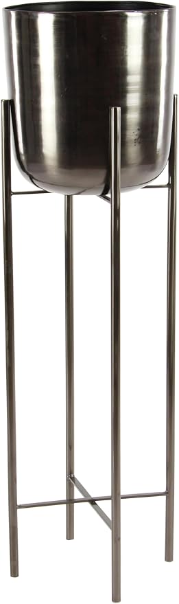 CosmoLiving by Cosmopolitan Metal Indoor Outdoor Planter Dome Large Planter Pot - Image 8