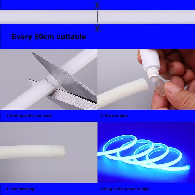 AC 110V COB LED Strip Lights Outdoor Waterproof 65.6ft, IP65 Flexible Cuttable - Image 7