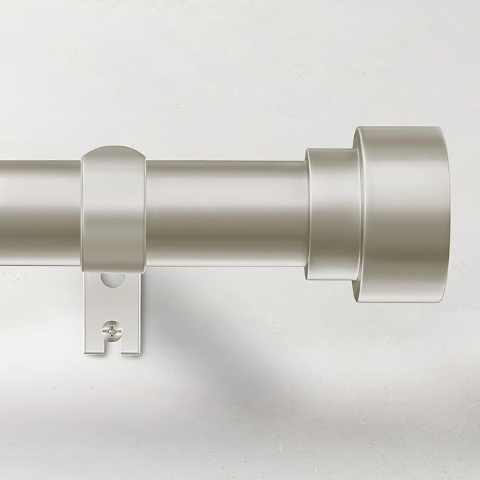 Curtain Rods for Windows 72 to 144, 1 Inch Adjustable Heavy Duty Long Window by TimeForest