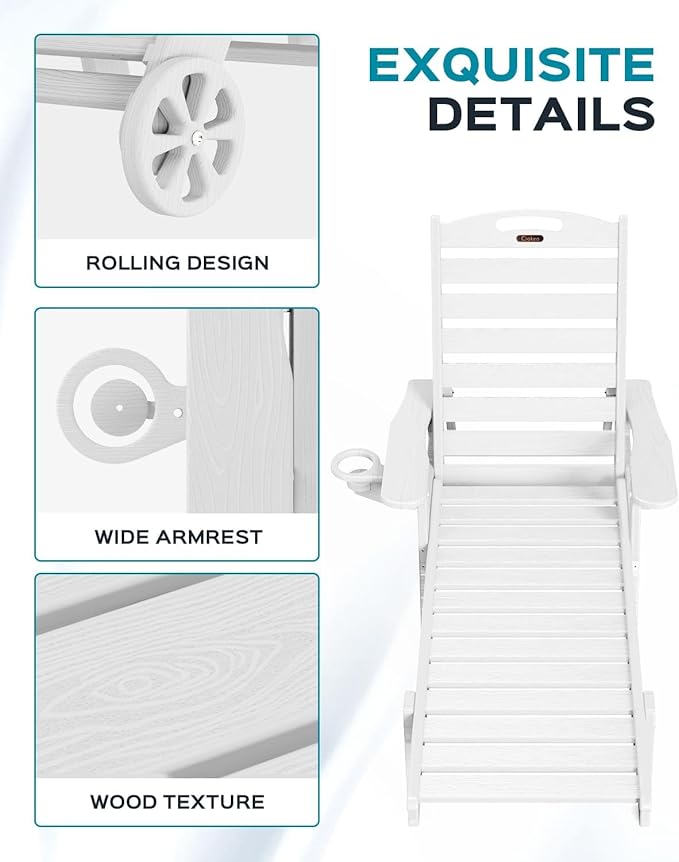 Outdoor Chaise Lounge Chair Set of 2, Patio Lounge Chairs - Image 5