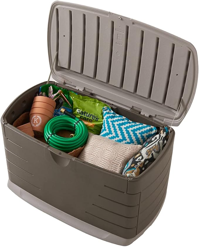 Rubbermaid Medium Resin Outdoor Storage Deck Box, Weather Resistant, Deck - Image 2