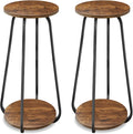 Plant Stand Indoor, 2 Tier Plant Shelf Pedestal Stand Flower Stand, Metal Wood by OugeWood