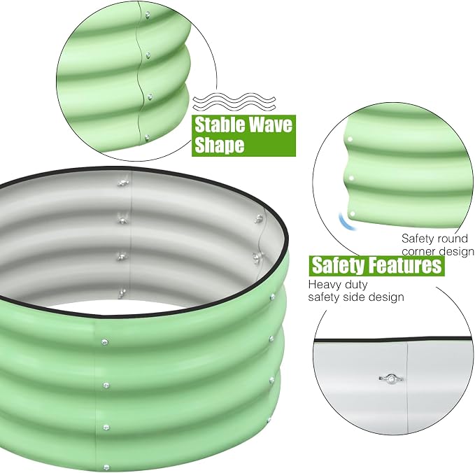 SnugNiture 2x2x1ft Round Galvanized Raised Garden Bed Kit Outdoor, Metal - Image 2