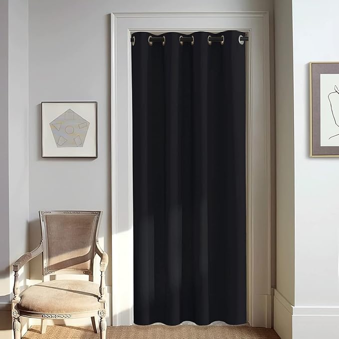 NICETOWN Black Blackout Curtain 80 inch Length by NICETOWN