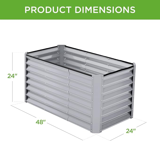 Best Choice Products 4x2x2ft Outdoor Metal Raised Garden Bed, Deep Root Box - Image 3