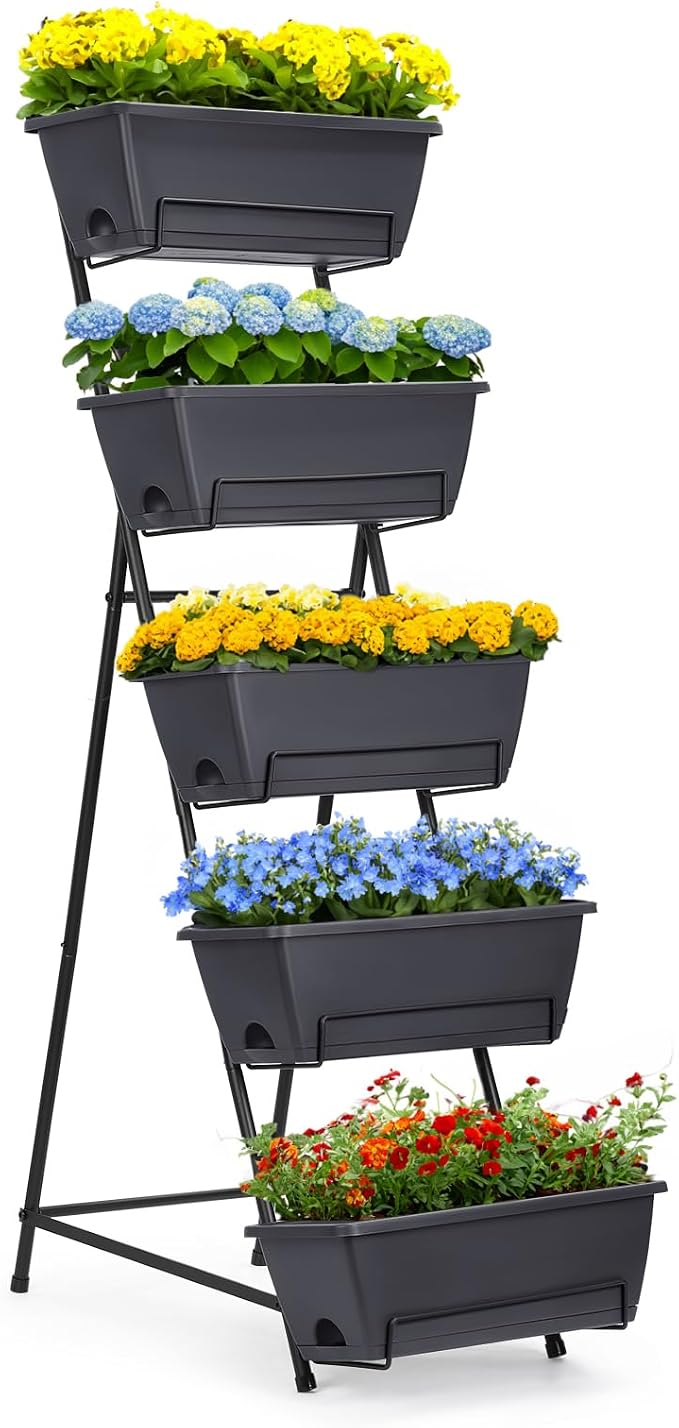 5 Tier Vertical Garden Planter Grey Herb Garden Planter by YBING
