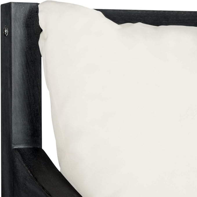 SAFAVIEH Outdoor Collection Pomona Dark Slate Grey Solid Wood/Beige Cushion - Image 9