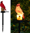 Cardinal Garden Decor Red Bird Figurine Memorial Solar Light Outdoor Stake by Juliahestia