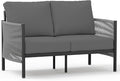 Aluminum Outdoor Patio Couch Loveseat, HDPE Rope Patio Sofa by Oasbira