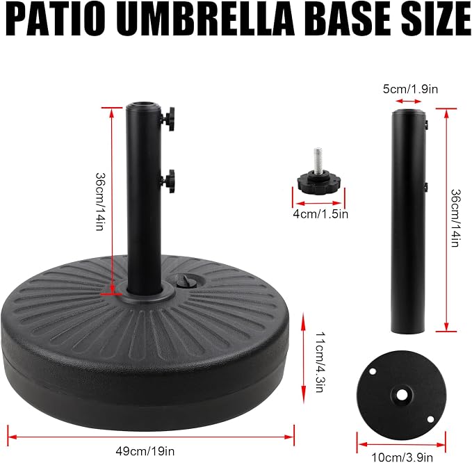 50LBS Round Umbrella Base Water Filled - Image 4