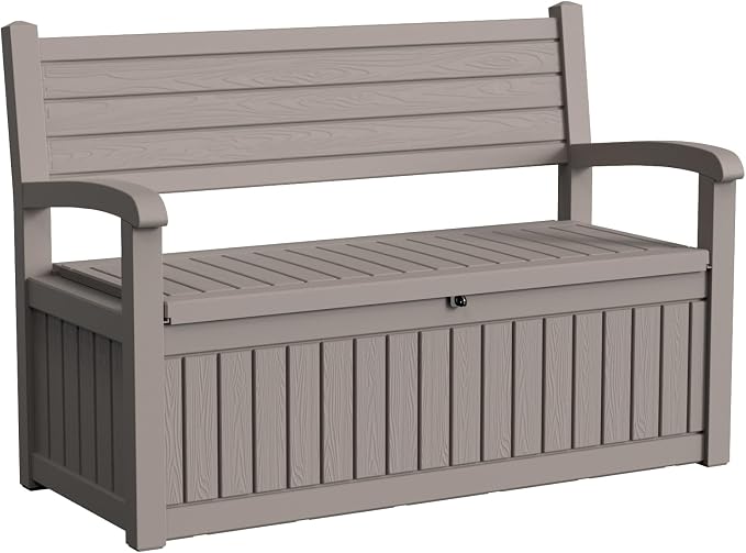 80 Gallon Outdoor Storage Bench Deck Box Waterproof Lockable, Outdoor Storage by OutdoorLivingPerfected