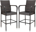 VINGLI Wicker Bar Stools Outdoor Set of 2, Outdoor Bar Height Chairs, Patio by VINGLI