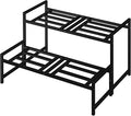 Plant Stand Indoor Outdoor, 2-Tier Wrought Iron Plant Stands, Stackable Metal by Lilybud--lily