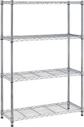 BestOffice | 4-Tier Wire Storage Shelves | 36x14x54 | Chrome | by BestOffice