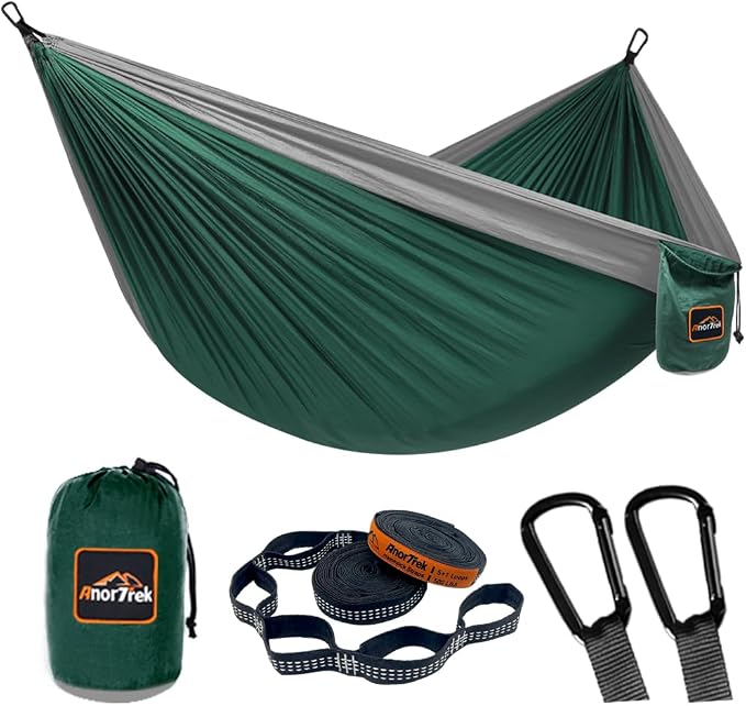 Camping Hammock, Super Lightweight Portable Parachute Hammock by AnorTrek