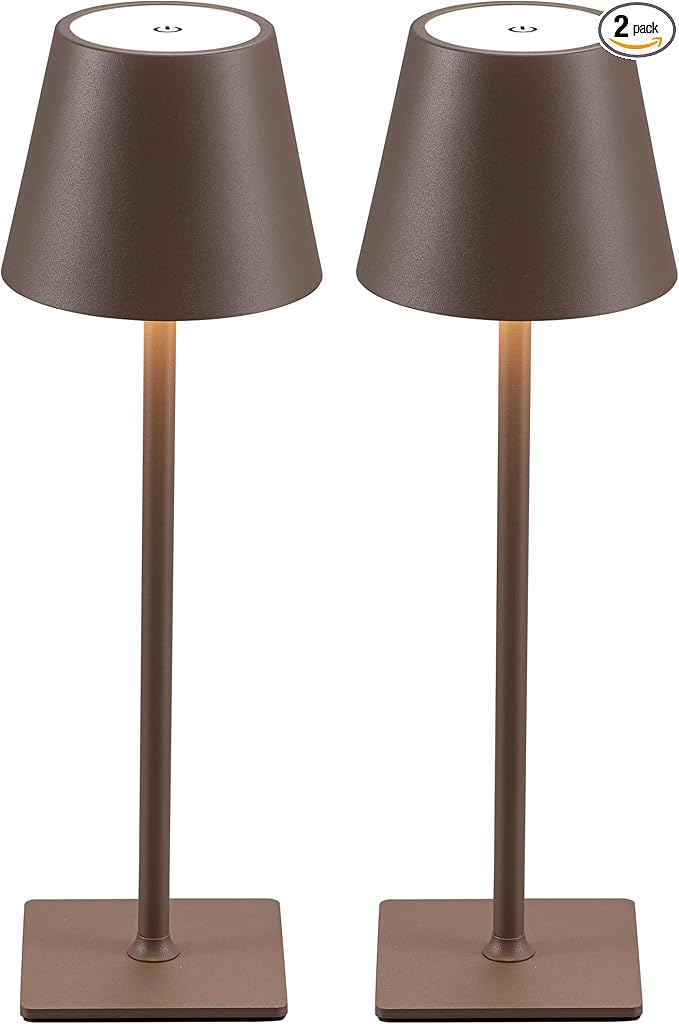 KDG 2 Pack Cordless Table Lamp, Portable LED Desk Lamp, 4000mAh Battery Operated by KDG