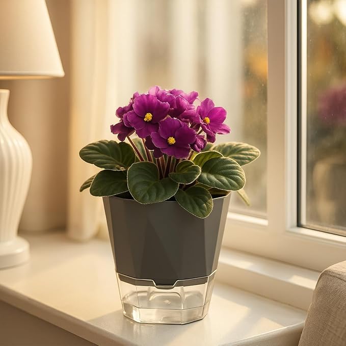 5 Pack Self Watering Pots for Indoor Plants, 6.7 Inches Self Watering Planters - Image 5