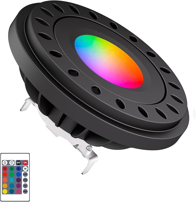 RGB PAR36 LED Light Bulb Color Changing, Warm White+15 Colors Choices on Remote by Makergroup