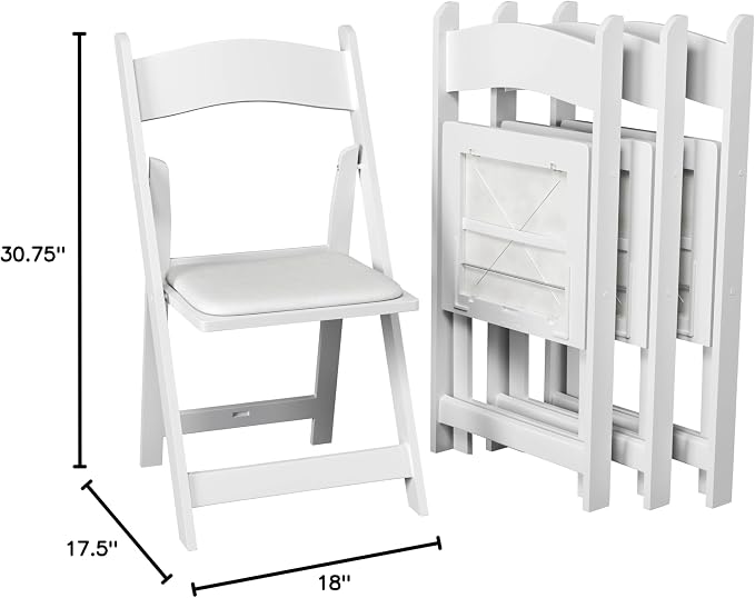 Simplex Furniture Modern White Resin Foldable Chair - Image 2