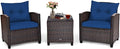 Tangkula 3 Pieces Patio Furniture Set, PE Rattan Wicker 3 Pcs Outdoor Sofa Set by TANGKULA
