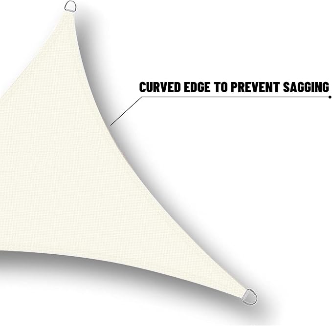 SUNNY GUARD Waterproof Sun Shade Sail 12'x18'x21.6' Cream Right Triangle UV - Image 5