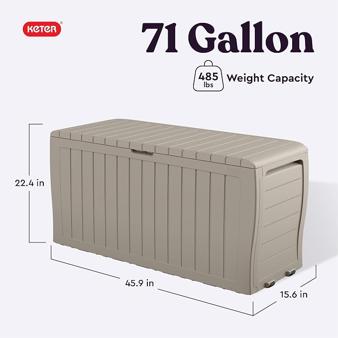 Keter Marvel Plus 71 Gallon Resin Outdoor Storage Box - Image 2