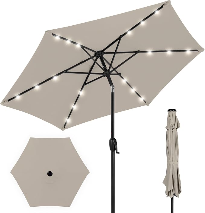 Best Choice Products 7.5ft Outdoor Solar Market Table Patio Umbrella by BestChoiceProducts