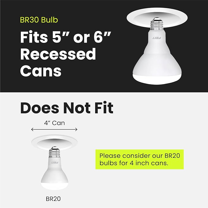 Feit Electric BR30 LED Light Bulbs, 100W Equivalent, E26 Standard Base - Image 8