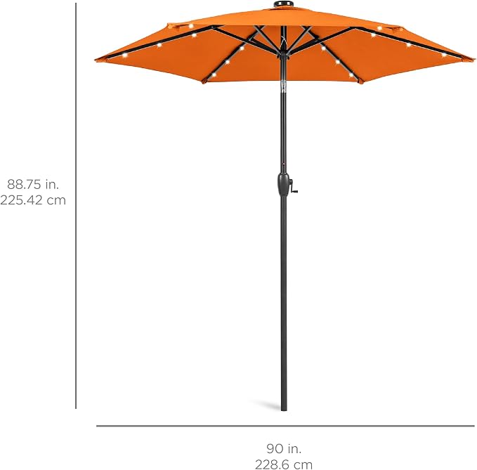 Best Choice Products 7.5ft Outdoor Solar Market Table Patio Umbrella - Image 7