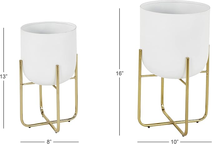 Deco 79 Metal Indoor Outdoor Planter Large Planter Pot - Image 3