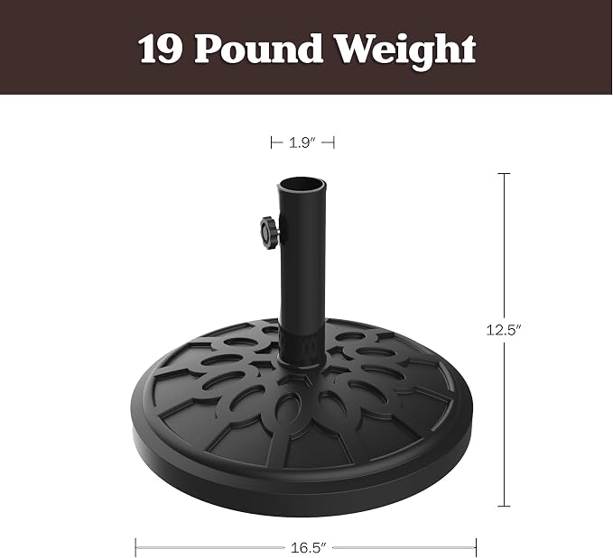 Umbrella Base - Heavy-Duty 19lbs Weighted Outdoor Stand - Image 7