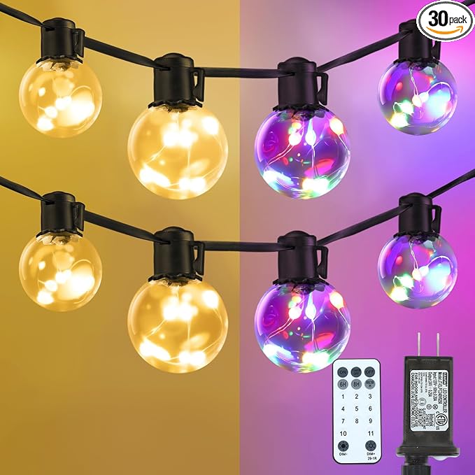 Outdoor String Lights, 25ft 20 LED Bulbs Hanging Patio Lights Dimmable by KEPSTARS